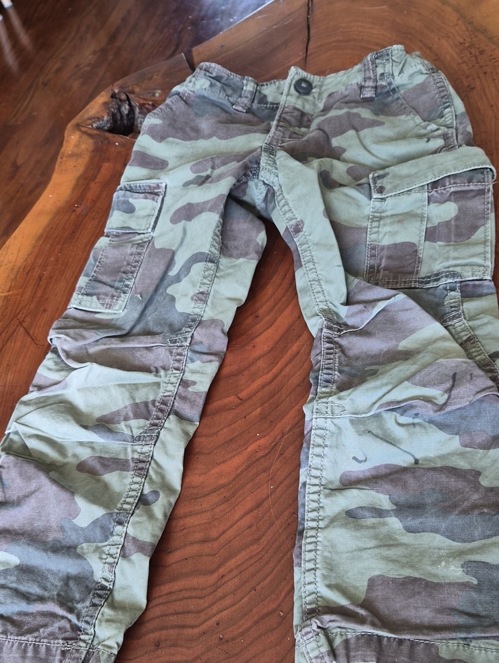 GAP Kids Olive Camo Cargo Pants - Green Tones